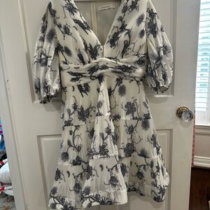 Zimmermann Blue and White Floral Keira Dress